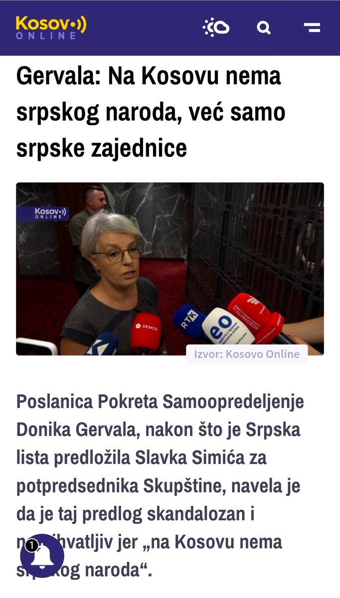 milos_vucevic's tweet photo. Оваква изјава представља најдиректнији вид историјског и политичког ревизионизма, али пре свега отворено негирање основних људских и грађанских права.

Српски народ на Косову и Метохији није пролазник, нити политичка категорија која се може обрисати једним саопштењем или злонамерном изјавом. 

Он је вековима константа тог простора — са својом културом, историјским наслеђем, светињама и пре свега живим људима који упркос непрекидним притисцима и системској дискриминацији остају и опстају на својој земљи.

Негирати постојање читавог једног народа на територији на којој вековима живи не говори ништа о Србима, али говори све о идеологији оних који такве тврдње износе. 

То није само скандалозан реторички испад, већ опасан наратив који оправдава даљу обесправљеност и прогон српске заједнице. 

Ако за албанске представнике у Приштини "нема српског народа", онда је јасно какву му поруку шаљу и какво му место намењују.

Док је Александра Вучића и Српске напредне странке, то им неће поћи за руком.