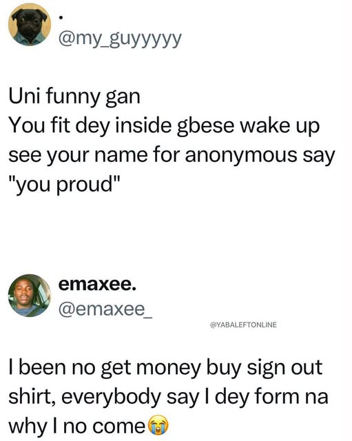 yabaleftonline's tweet photo. 😂😂 https://t.co/rUVBFX4QzZ