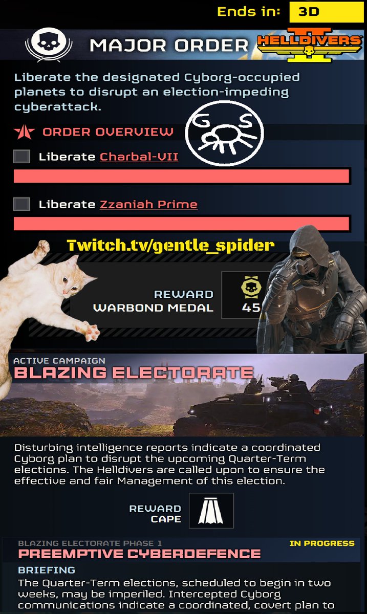 GentleSpider2's tweet photo. Streaming Thursdays 7-9 pm EST
!---- NO STREAM 09/10/26 ----!
[ https://t.co/Px9cSBAXvR ]
[ https://t.co/sZ5GHOtkZh ]
[ https://t.co/6qapBAZmOK ]
#Helldivers2 #gaming #twitch https://t.co/VlmBqOyI6e