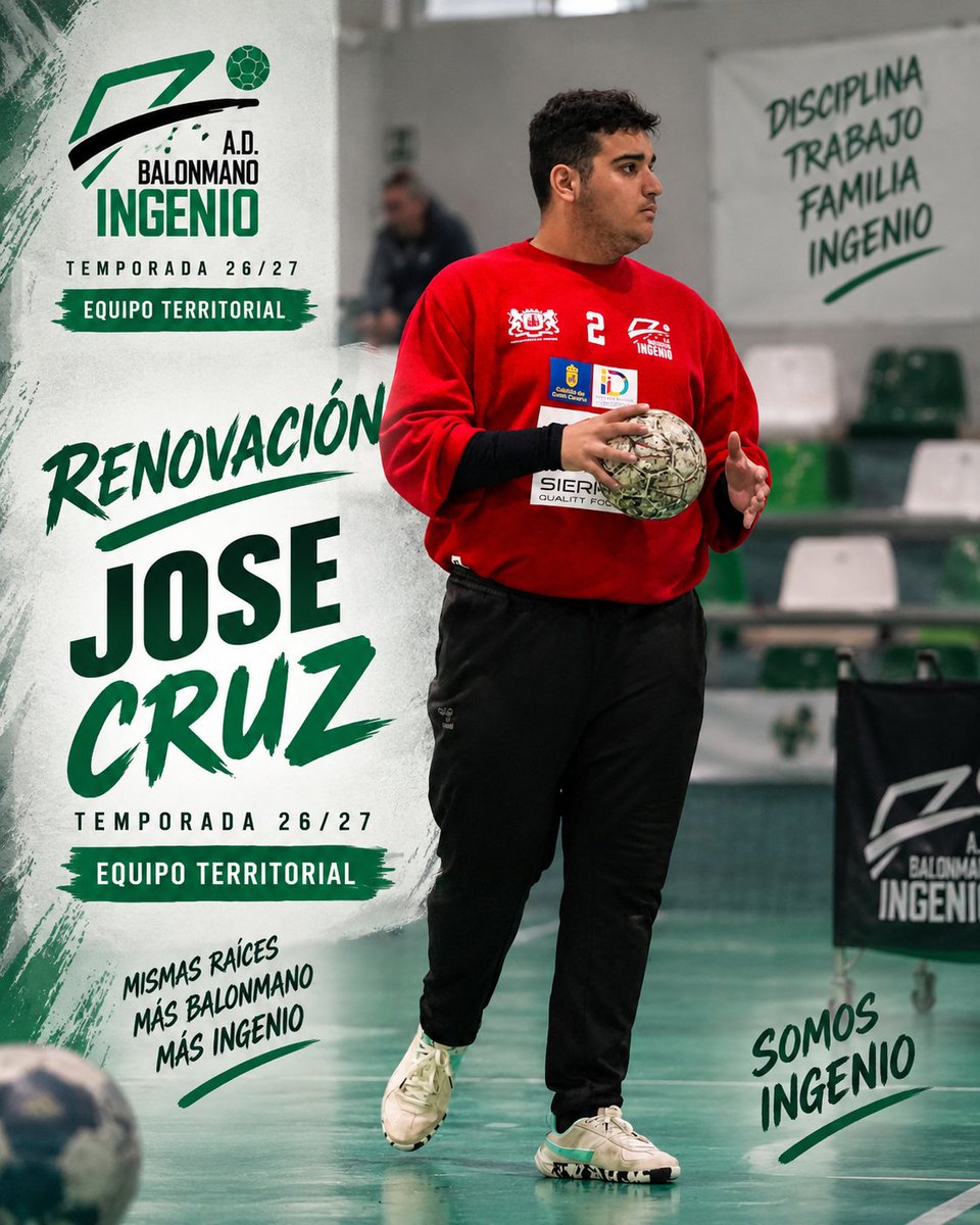 BMingenio's tweet photo. 💚 ¡JOSE CRUZ!

Jose sigue con  nuestro Equipo Territorial para la temporada 26/27.

#SomosIngenio #FAITAAA https://t.co/X52G7FZzof