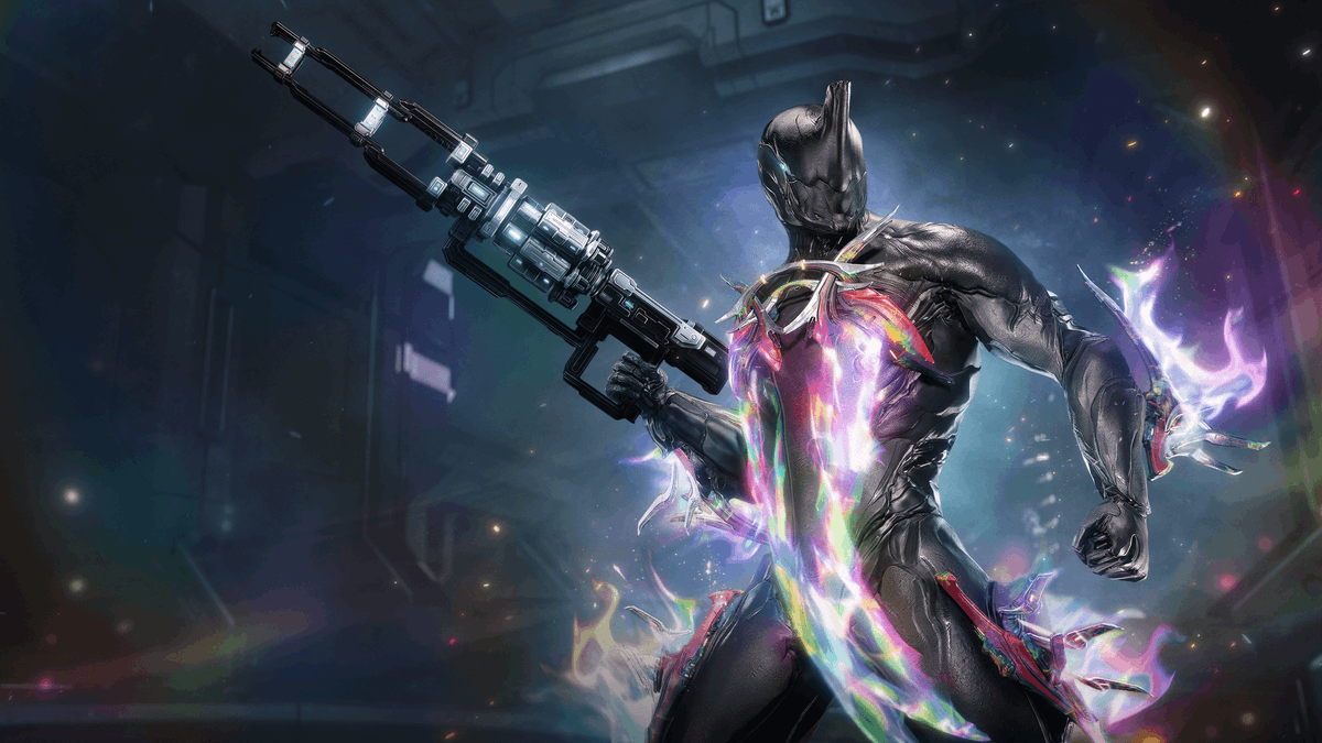 PlayWarframe's tweet photo. Take on the dangers of the Origin System with the Glaxion's frigid firepower while shimmering in the Opula Armor Set.

Add the Glaxion Battlekit to your Arsenal starting September 23! https://t.co/iO85KncvAv https://t.co/65aZvG8unR