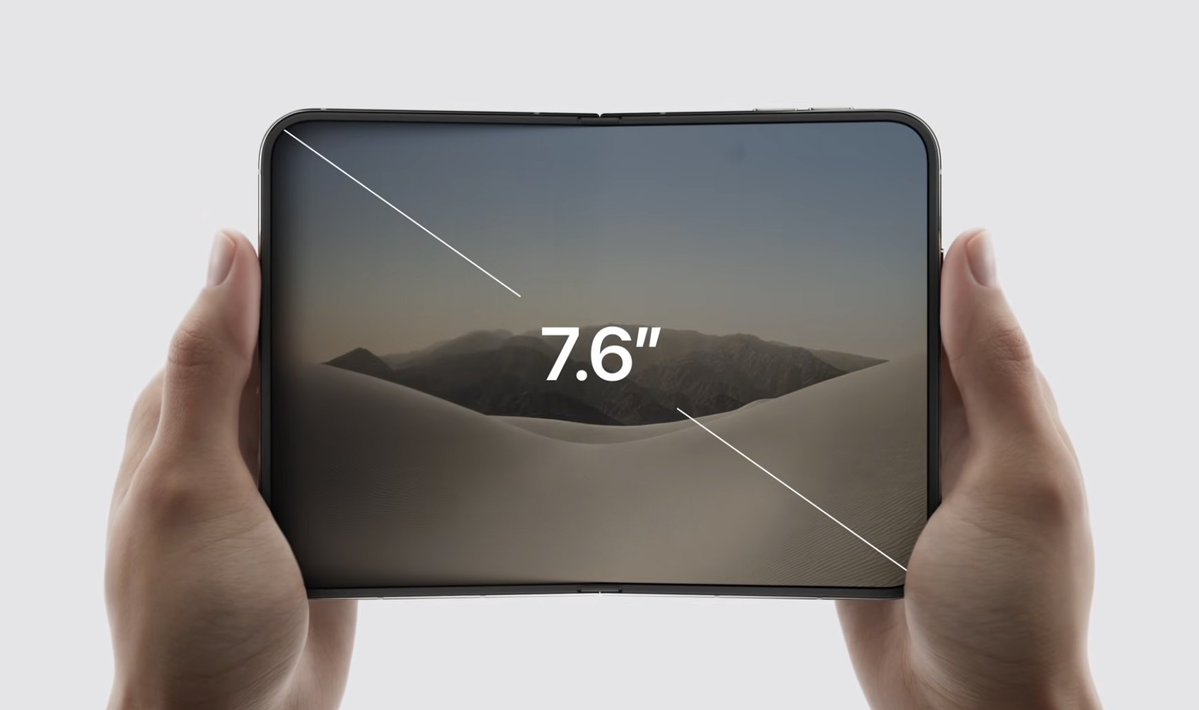 TrakinTech's tweet photo. #iPhoneDuo launched in India🇮🇳🔥

📱 Split Screen (Finally)
✨ Redesigned Layout in Apps
📱 7.6" Retina XDR Foldable Display
📱 5.4" Outer Display
✨ Nano Texture Finish
✏️ Apple Pencil Support
🔐 Touch ID Integrated into Side Button
⚙️ A20 Pro
📶 C2 Modem
📲 eSIM Only
🔋 31 Hours of Video Playback (Inner Display)
🔋 44 Hours of Video Playback (Outer Display)
🎨 Star White and Night Sky Colours
💧 IP68 Rated
⚡ 50% Charge in 20 Minutes
📸 48MP with OIS in Rear
🤳 12MP Center Stage Front Camera
📹 FaceTime Under Display Camera  

💰 Price: Rs 2,99,900 (256GB)

Do you like Apple's first foldable? 👀 #AppleEvent
