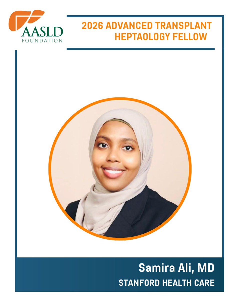 AASLDFoundation's tweet photo. Congratulations to Samira Ali, MD, Previn Ganesan, MD, MPH, Maria Hernandez Tejero, MD, PhD, and Robert M. Hughes, MD, PhD, recipients of the #Advanced/Transplant Hepatology Fellow Award! https://t.co/Z7fephwfb4