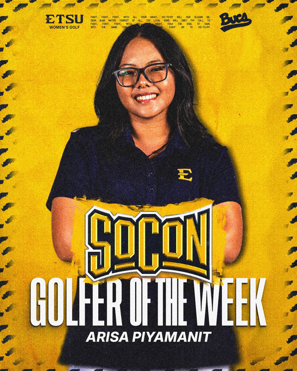 ETSUWomensGolf's tweet photo. First @SoConSports weekly honors for Arisa!!👏

🗞️ https://t.co/JvRNfaY4oy

#GoBucs https://t.co/tf5dnKDuPG