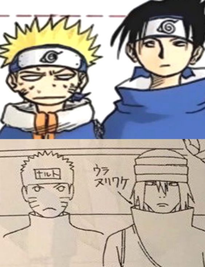 wlwsasuke's tweet photo. naruto being annoyed by him and sasuke's little height difference is so funny to me 😭 https://t.co/zRjsioNLbf