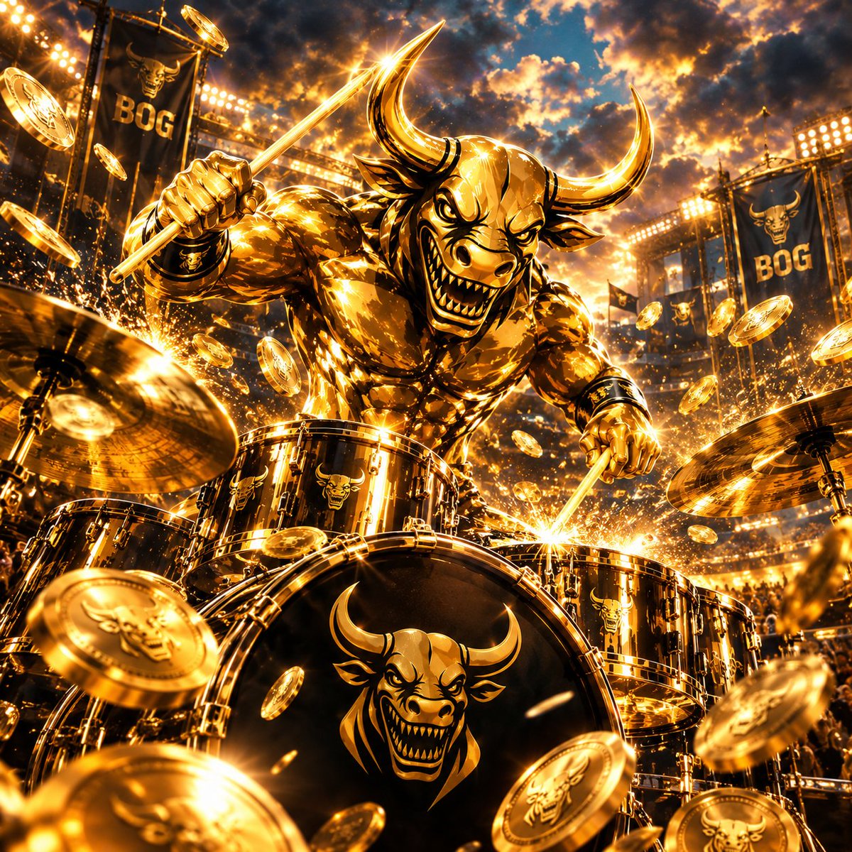 Bogmemcoin's tweet photo. BOG hits the drums so hard that even they can’t handle it — instead of sound, golden coins start flying out! 😂

8VrH4x9z5FUpmKWqcd5gk3aCyCcm8SAhuhxJhw4Gpump https://t.co/TlZmeI0ATQ