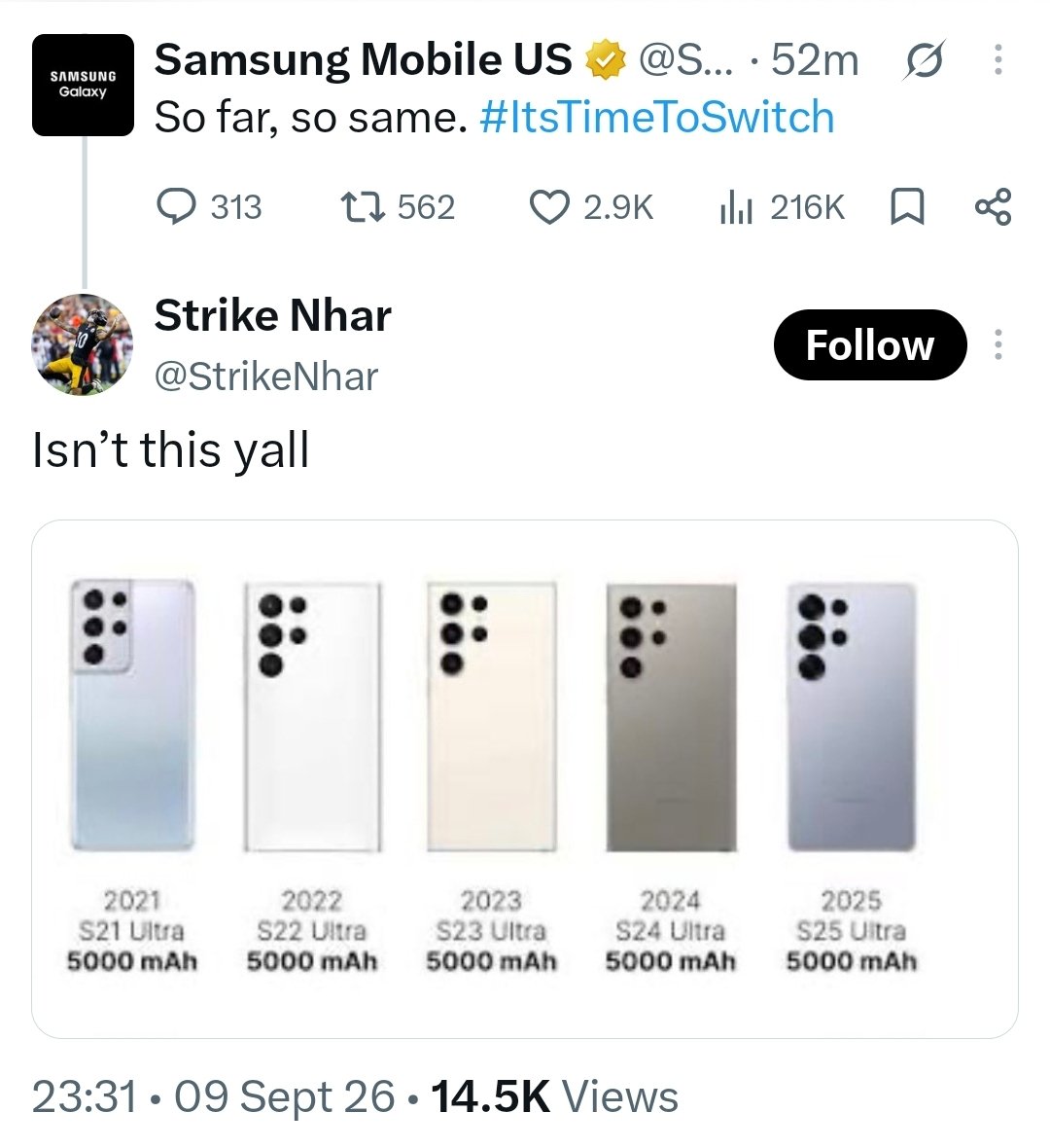 GemsOfReplies's tweet photo. Samsung got cooked 😂 https://t.co/nXiPsqAYLx