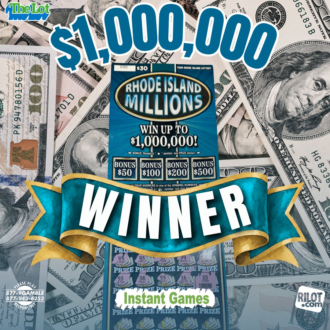 RILottery's tweet photo. 💰 A Smithfield woman won $1 Million scratching the top prize on the Rhode Island Millions Instant ticket. She plans to use the winnings to pay bills. Ticket sold at Dave's Marketplace, 371 Putnam Pike, Smithfield. https://t.co/4k8iwS8Gn8
