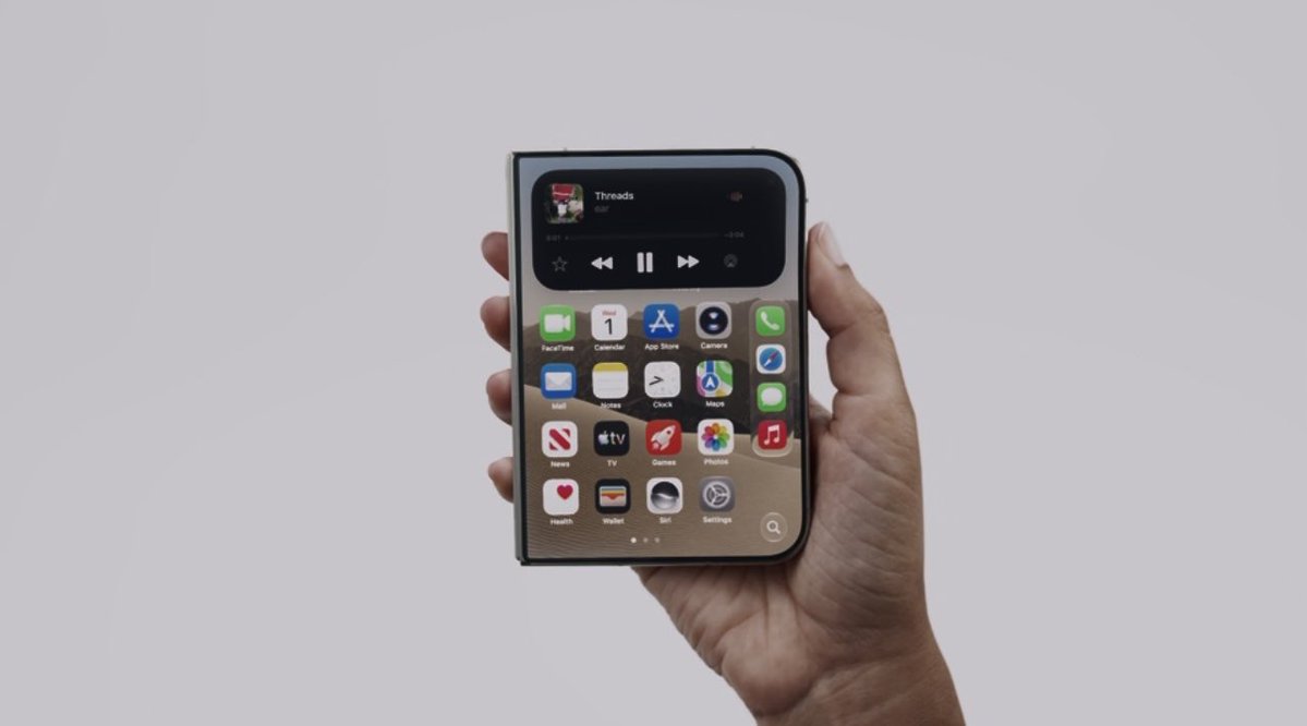 Khalidraja08's tweet photo. We saw this coming! 

For months, we’d heard Apple was working on a foldable iPhone — and it’s finally here! Apple has introduced the iPhone Duo, its first foldable iPhone. 

The rumors were real!

#iPhoneDuo #AppleEvent #FoldableiPhone #Apple https://t.co/6lRUMOlntq