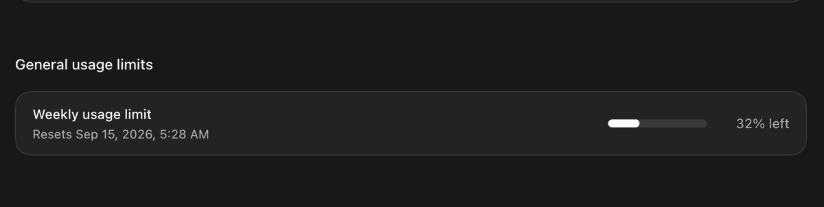 realerikpolak's tweet photo. hmm, something's not right I had around 50%, nothing running, and it dropped to 32 @thsottiaux https://t.co/AWwyzbVjqR