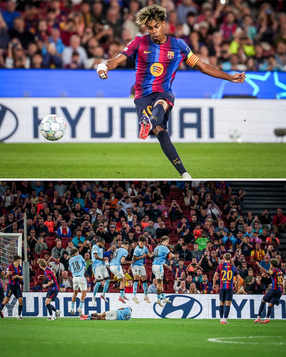 brfootball's tweet photo. Captain Lamine Yamal scoring a free kick 🎯 https://t.co/JNcTpbMk5N