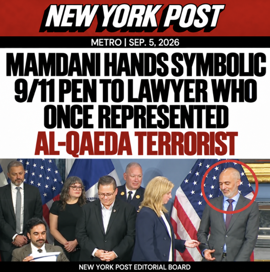 NassauExec's tweet photo. September 11th is personal for New Yorkers. We lost family, friends, neighbors, and heroes that day. Their memory is sacred.

Handing the ceremonial 9/11 pen to a lawyer who once represented an al-Qaeda terrorist is not a mistake. 

It is a stunning failure of judgment and a slap in the face to every family living with that loss.

Some things are bigger than politics. September 11th is one of them.