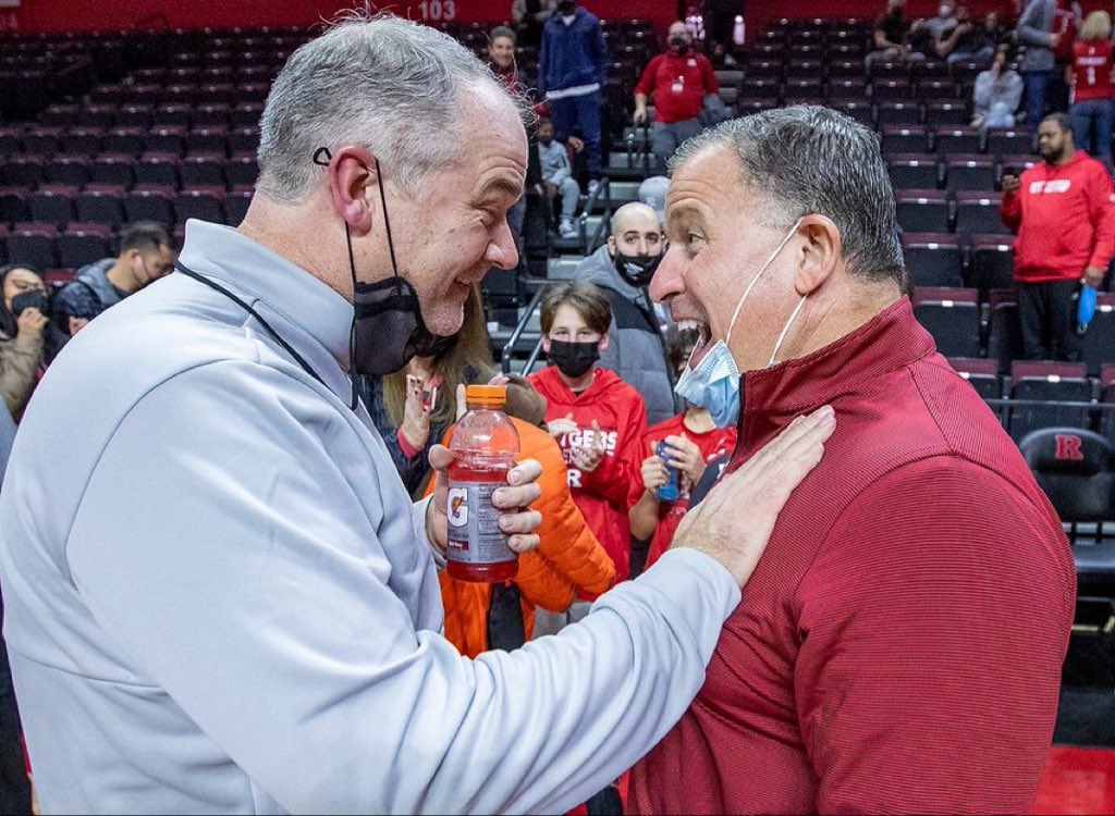 GregSchiano's tweet photo. Coach Pikiell has built a program on belief, toughness and never backing down. 

Together, the entire Rutgers Football F.A.M.I.L.Y. stands beside Pikes, his family and @RutgersMBB with that same resolve — one day, one Chop at a time. https://t.co/k7JMajCiN5
