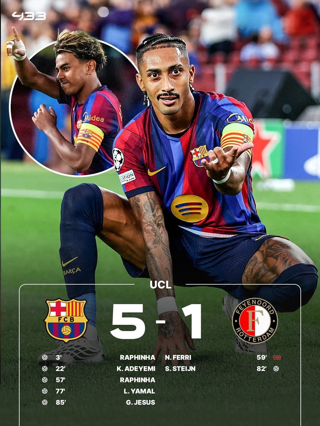 Barcelona 5-1 Feyenoord | UEFA Champions League