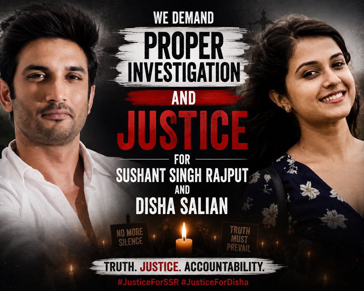 PIYALIBH's tweet photo. Then let’s ask the CBI some uncomfortable questions.

What exactly did the CBI investigate for several years?
And how, despite all the questions and evidence surrounding this case, did they arrive at the conclusion of “suicide”?

How can the officer who supervised this investigation be honoured with the President’s Medal for Meritorious Service when serious questions about the investigation and its conclusions remain?” 

Who will answer these questions?

Can the ruling Government be questioned about how such a grave injustice was allowed to happen in one of the most high-profile cases the country has ever witnessed?

If this is how a case watched by millions is handled, what hope does an ordinary citizen have?

We need accountability. We need transparency. We need the law to take its course.

Justice cannot be buried under a “closure.”

#JusticeForSushantSinghRajput #JusticeForDishaSalian