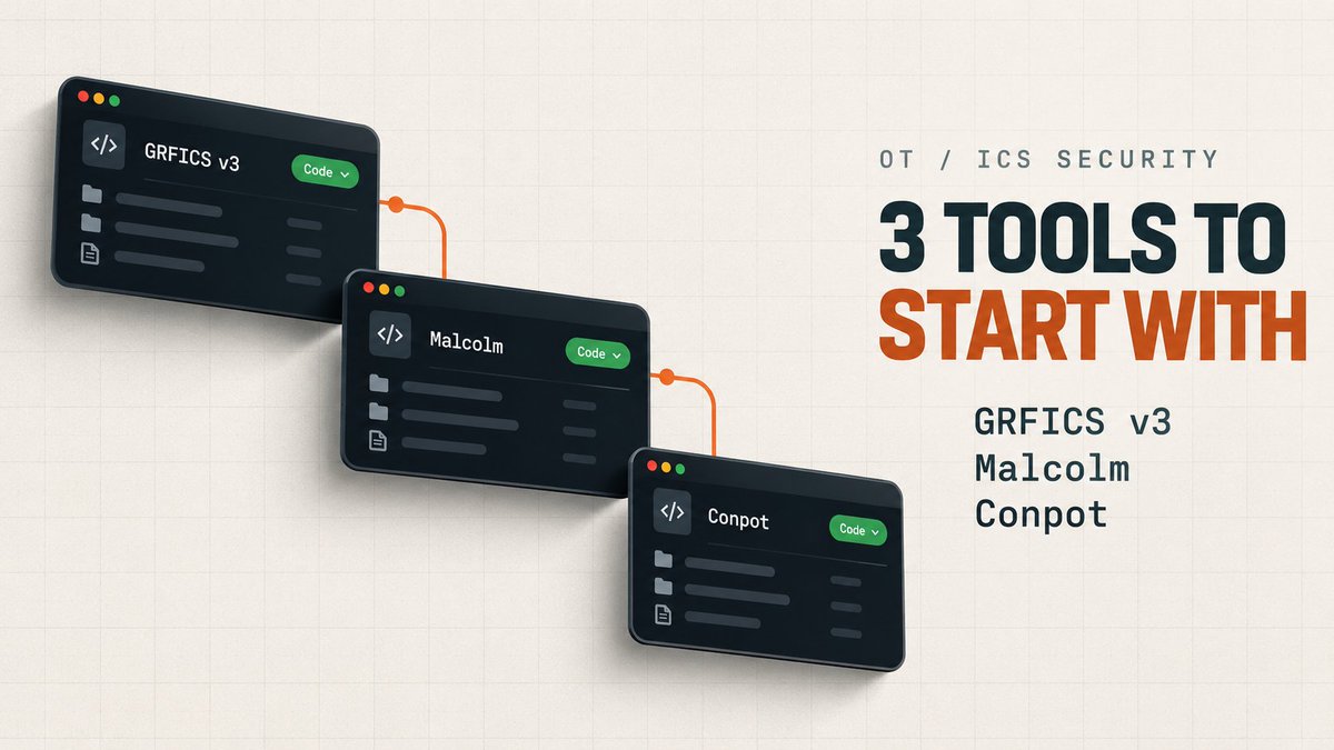 Techwem's tweet photo. Building an ICS/OT cybersecurity toolkit?

Start with the open-source tools.

This video explores practical tools for:
• Packet analysis
• Network monitoring
• Industrial protocols
• Threat detection

🎥 Full video: https://t.co/XUQB99hP57

#OTCybersecurity #ICSSecurity #ICS https://t.co/BTbnD2aso2