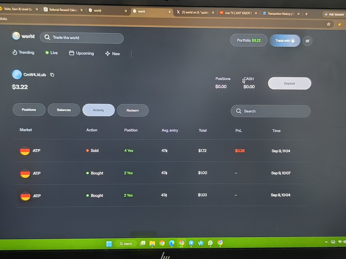 LyrXel's tweet photo. @world_xyz I deposited and trade before the end ,, almost 3 hour ago (from now) I completed trade ,but reward not received, I can't understand what's the problem 
See my activity, please https://t.co/jxTrZYTOc3