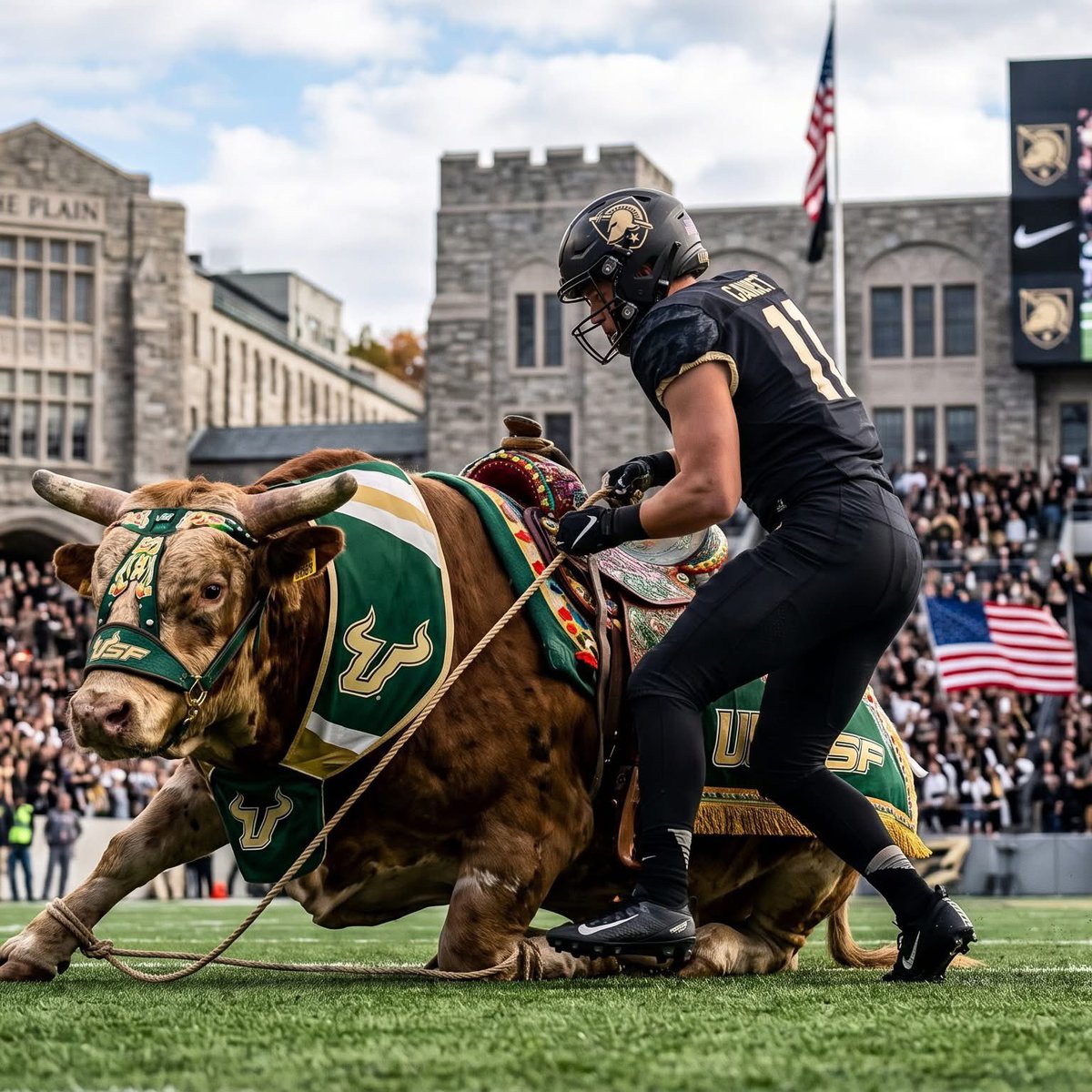 CSG_WestPoint's tweet photo. @ArmyWP_Football is looking forward to covering the Bulls. 

@SSN_USF @Csg_Bulls @USFFootball 

#AmericasTeam 
#GoArmy 
#BeatUSF 
#KeepAttacking 

Image Credit to Raul Salinas 2004 https://t.co/lnAaj9ynr9