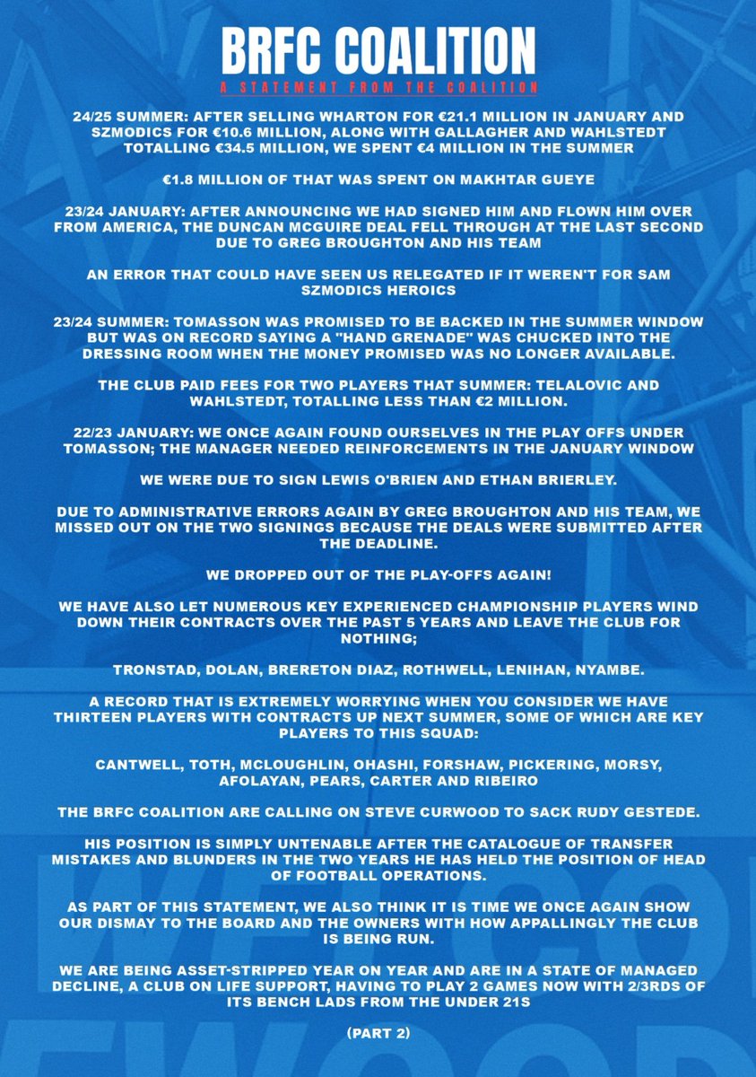 BRFCFansVoice's tweet photo. #Rovers fans, remember on Saturday vs Millwall

NOT A POUND IN THE GROUND

Take a stand against the woeful owners &amp; directors

As soon as this thin squad got a couple injuries we have now taken 1pt out of 12 due to the woeful Summer window

IF THEY WON'T SPEND NEITHER WILL WE! 💰 https://t.co/6x6MBblqW3