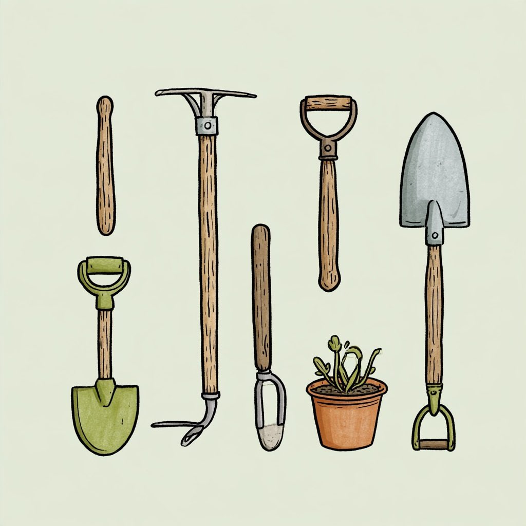 DannyRichman's tweet photo. @midjourney All I want is a model with strong coherence. "illustration of gardening tools" https://t.co/QRwn3lcHmF
