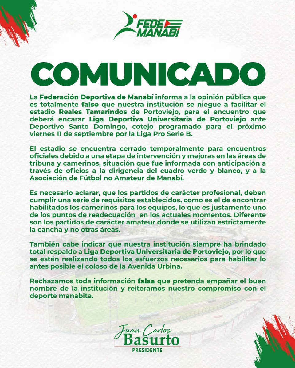 FedeManabi's tweet photo. 📢 ¡COMUNICADO OFICIAL! https://t.co/2UKNXFQOOH