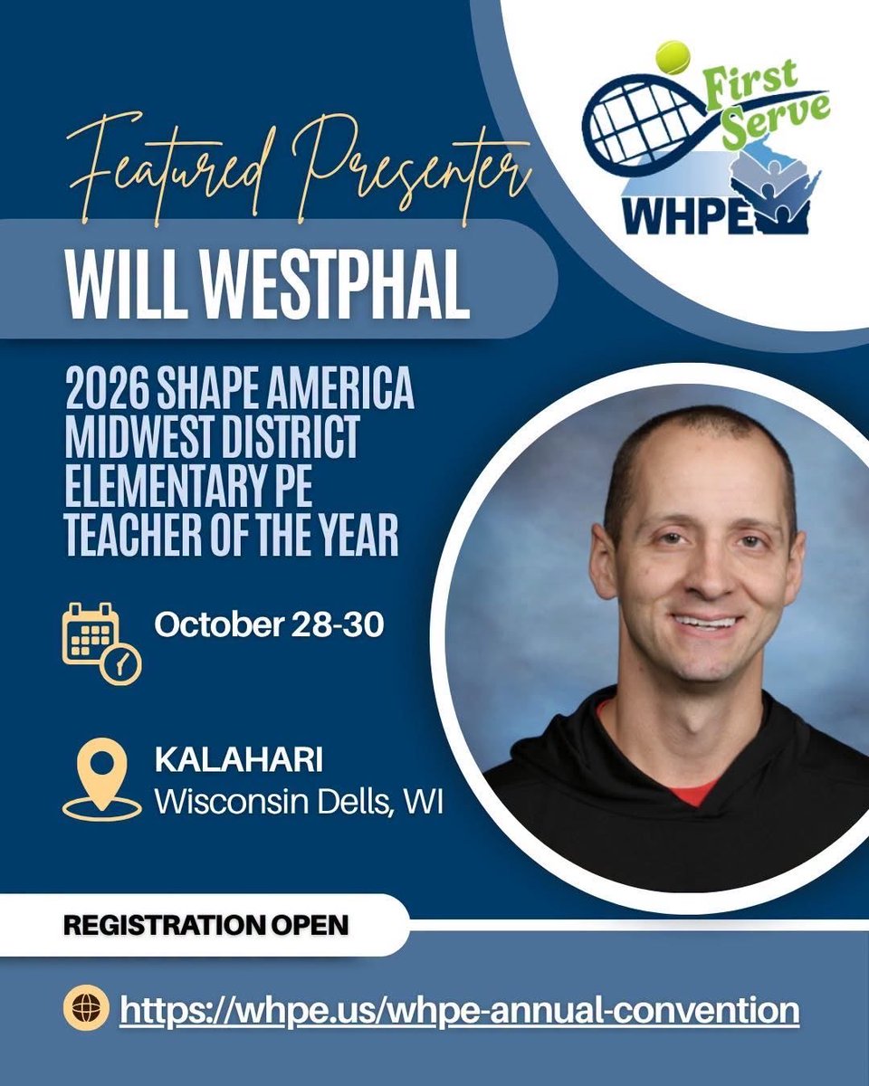 WHPEOffice's tweet photo. Look 👀 at these outstanding presenters who will be presenting two sessions each at WHPE. 

https://t.co/ZXjDSpghOl

#physed #adaptivepe #healthed #meaningfulpe #PE https://t.co/Y0CXcz5f8q