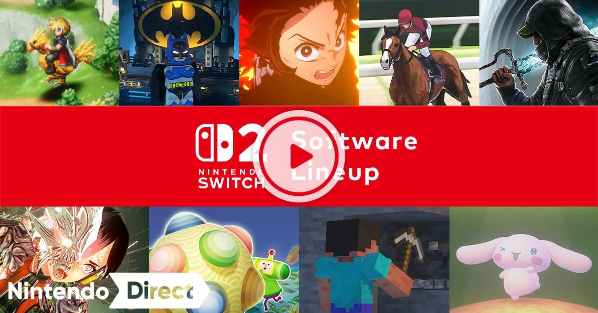 Nintendo's tweet photo. 『ダービースタリオン２』や『ファイナルファンタジー レゾナンス』など、もうすぐ発売のNintendo Switch 2 ソフトラインナップその②を公開。
※対象年齢「17歳以上」のソフトの紹介を含みます。
#NintendoDirectJP
