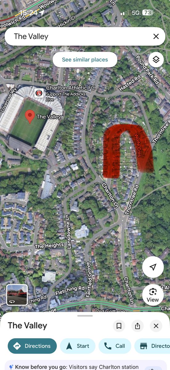 tipps09's tweet photo. @smich1989 Last season I parked here with issues. Wolfe crescent but is ‘wrong ‘ side of the ground for away entrance. Was going to try some of the roads the other side of ground but will go here if no joy https://t.co/xObJLSLYPm