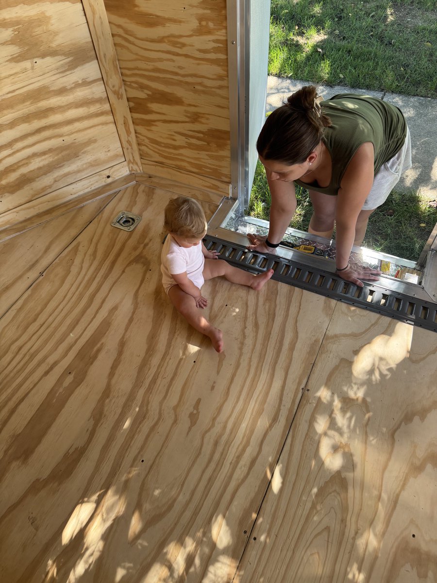 ShinyObjectCEO's tweet photo. Was able to add some e track this weekend to our new 20’ enclosed. Had some help from the ladies in the process https://t.co/1fvSXxYm2U