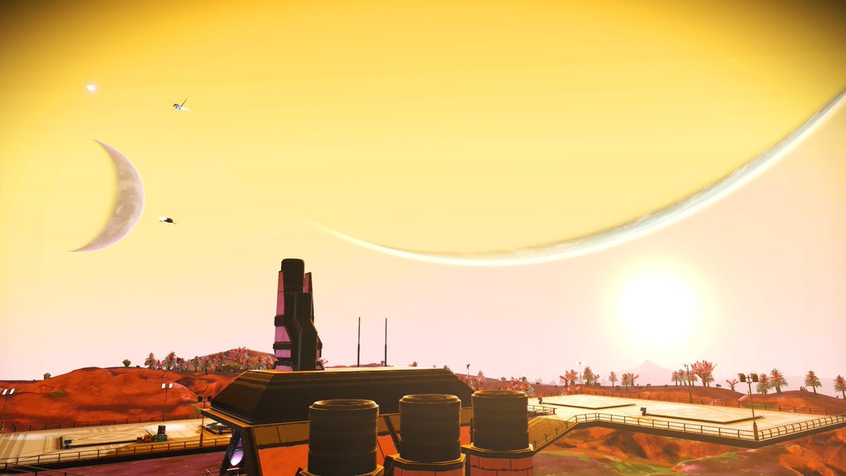 Laibzer's tweet photo. Since COSMOS just dropped, I'm gonna dump two more of my 2017 screenshots and reuse two of my favourite ones, especially since the Expedition takes you on a journey through all the different versions of No Man's Sky. The final screenshot is my first base.

#NoMansSky https://t.co/w1synxhmd4