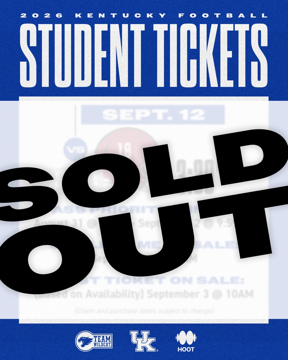 TeamWildcat's tweet photo. Students, we did our part 😼 Arrive early and let's get LOUD!

#WeAreUK | #BBN https://t.co/nRK6fRIiYR