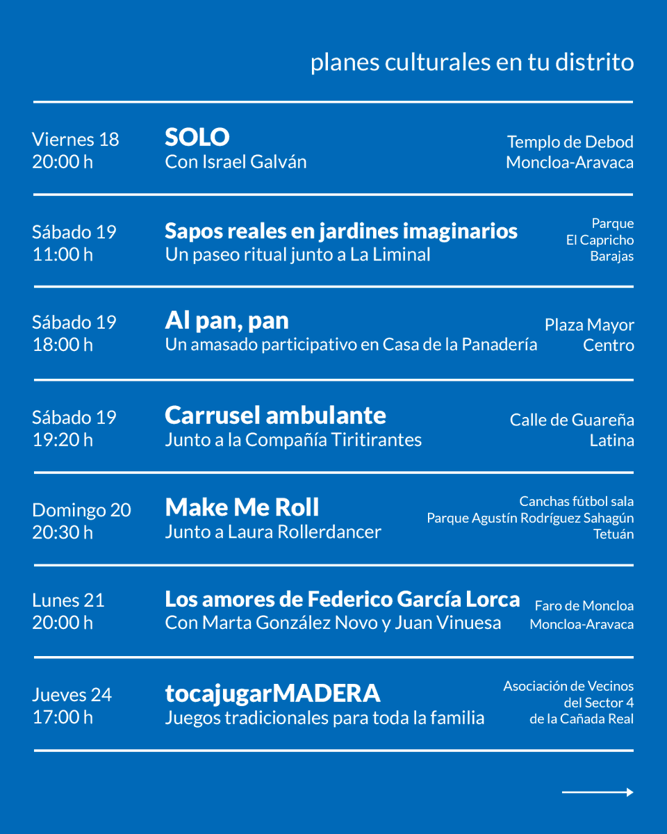 21distritos_'s tweet photo. 🚀 ¡#Septiembre viene fuerte!
Volvemos a los barrios con nuevos artistas, propuestas y más formas de vivir la cultura.
📍 Descubre tu próximo plan en la agenda de septiembre con #21DISTRITOS.
Más información en https://t.co/78aF1fSS2f
#Madrid #AgendaCultural https://t.co/m2dMiyDTnT