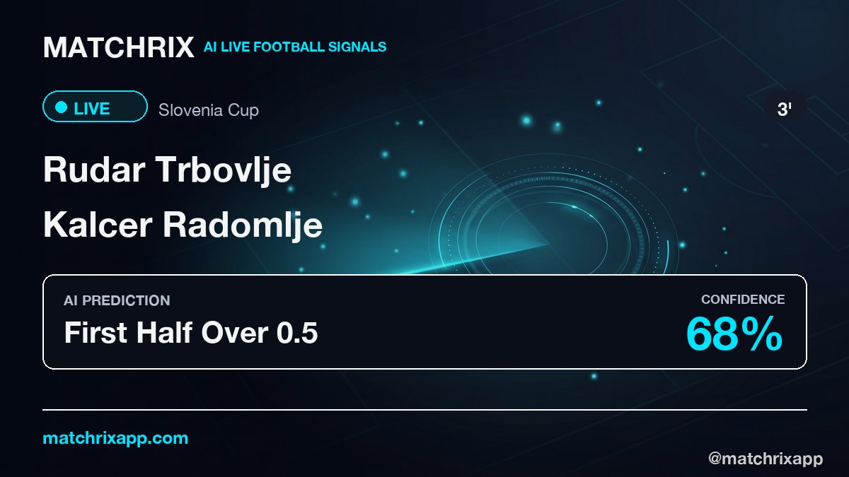 matchrixapp's tweet photo. Eyes on this one. 👀

#RudarTrbovlje #KalcerRadomlje #LiveBetting #BettingTips #SoccerTips #Football https://t.co/wknUCiCoBJ