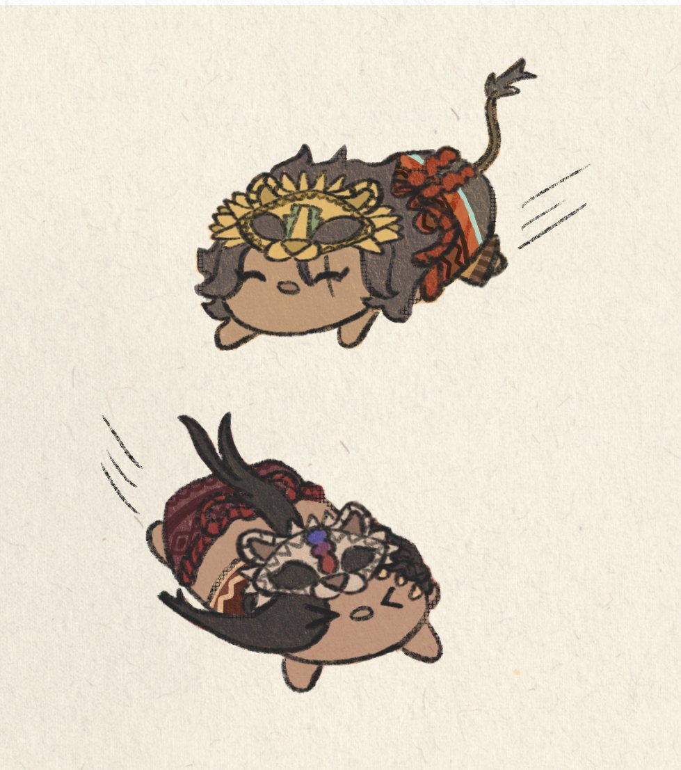 twst_Dino's tweet photo. #Leojamiweek success! I was able to draw some cute lil guys partaking in some totally normal, traditional boyfriend chasing.

Using the prompts for day 2: Hometown &amp; Tradition

#Leojamiweek2026 #tsumaday https://t.co/LJ6xl66psw