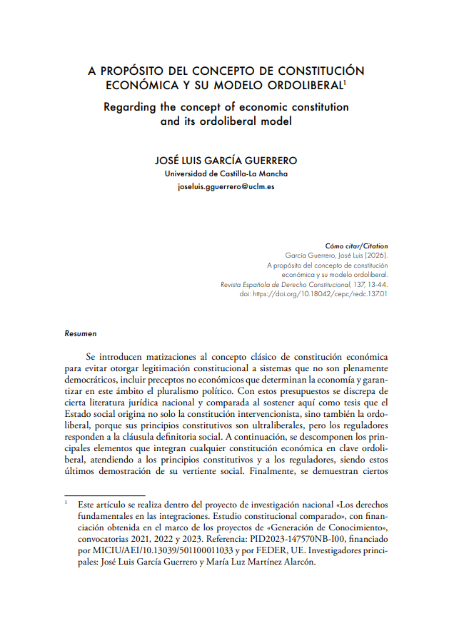 redc_cepc's tweet photo. 🟡En la #REDC137 se publica «A propósito del concepto de constitución económica y su modelo ordoliberal», de José Luis García Guerrero.
🔗Acceso a través de https://t.co/ybabwCIvyq https://t.co/aL25pcxUil