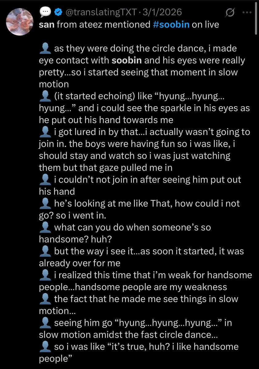 meyluvsani's tweet photo. soobin saying that it’s his first time meeting san makes their last year moment even worse (pos) bc wdym they were so charmed by each other and flirting through msgs when they haven’t even talked properly 😭 https://t.co/S5lJwiRjJl