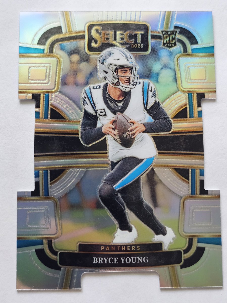 SouthJerseyCard's tweet photo. Picked up this Panini 2023 Select Concourse Bryce Young Panthers #14 Silver Prizm Die-Cut RC as part of our $2 -> $20,000 challenge 👀 https://t.co/yxSwol36Ak
