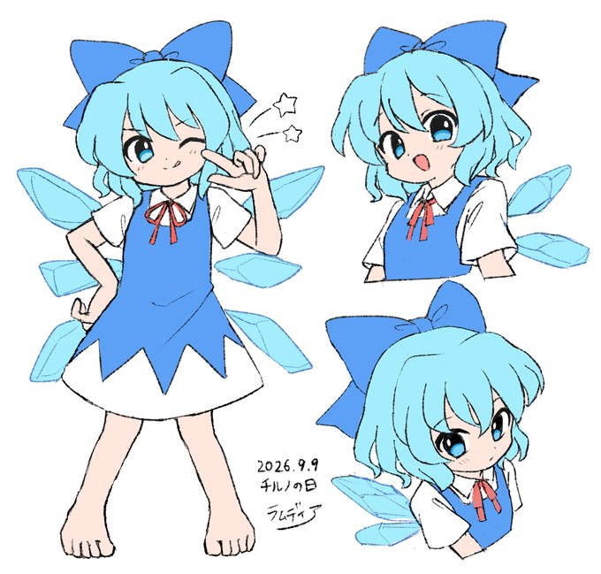 チルノ(東方Project) ,紅美鈴 「美鈴とチルノの太極拳①です。明日、②