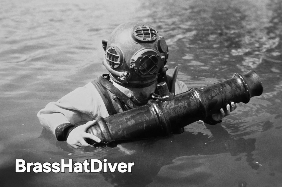 brasshatdiver's tweet photo. Have you ever dove the US Navy MK V helmet? Tell us when and where!

An old BHD postcard featuring the US Navy MK V, which was the official helmet of the Navy from 1916 to about 1984 and produced by only 4 companies (Morse, Schrader, Desco, and Miller Dunn). https://t.co/SF94aJoUeu