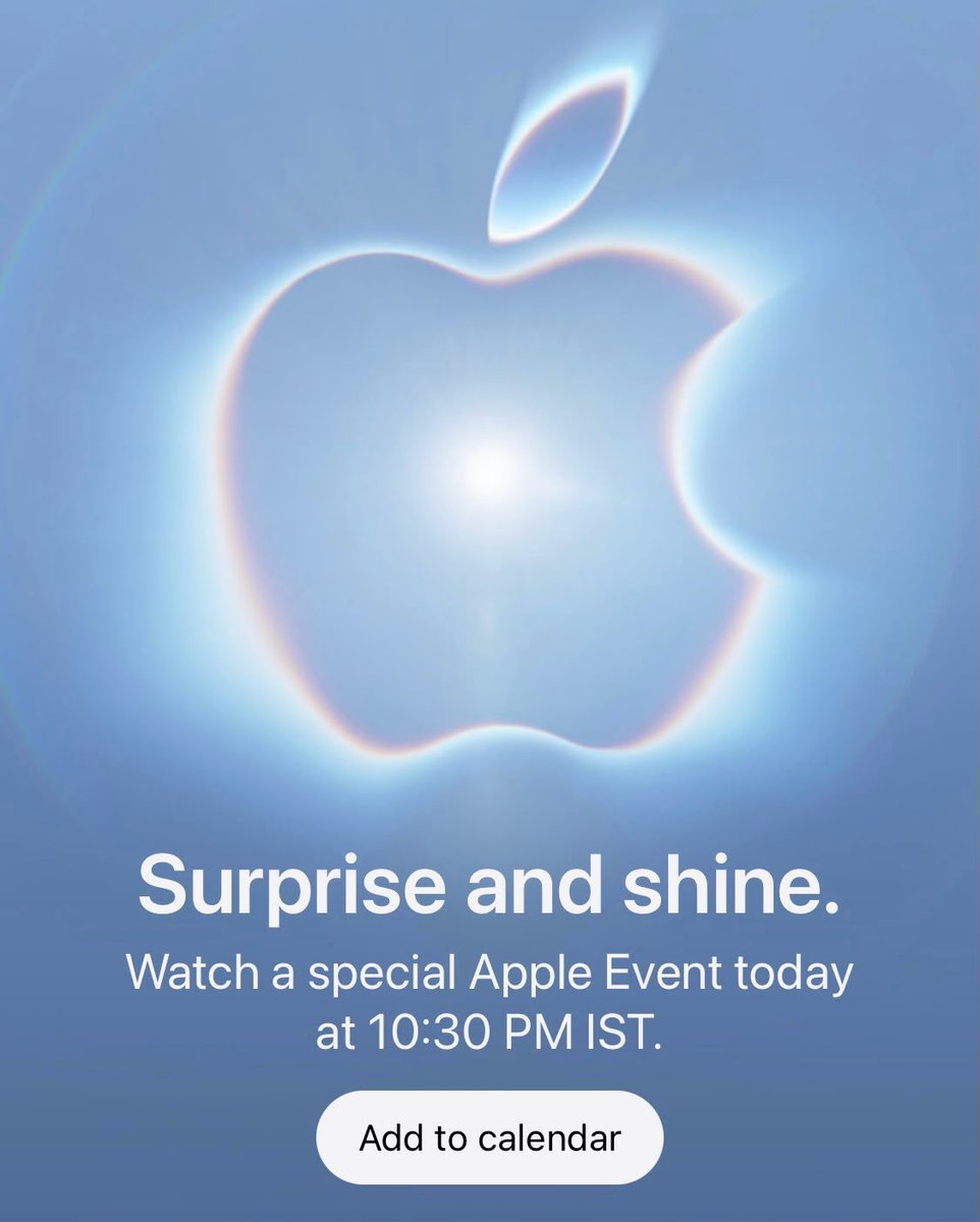 BigCMobilesIND's tweet photo. 🍎 Something Special Is Coming…

Get ready for an exciting Apple moment! ✨
Watch the special Apple Event today at 10:30 PM IST and be among the first to witness what’s next.

Watch Live: https://t.co/j4LiRHjTn2

#AppleEvent #Apple #AppleEvent2026 #AppleIndia #Innovation https://t.co/69XKeIHgUo