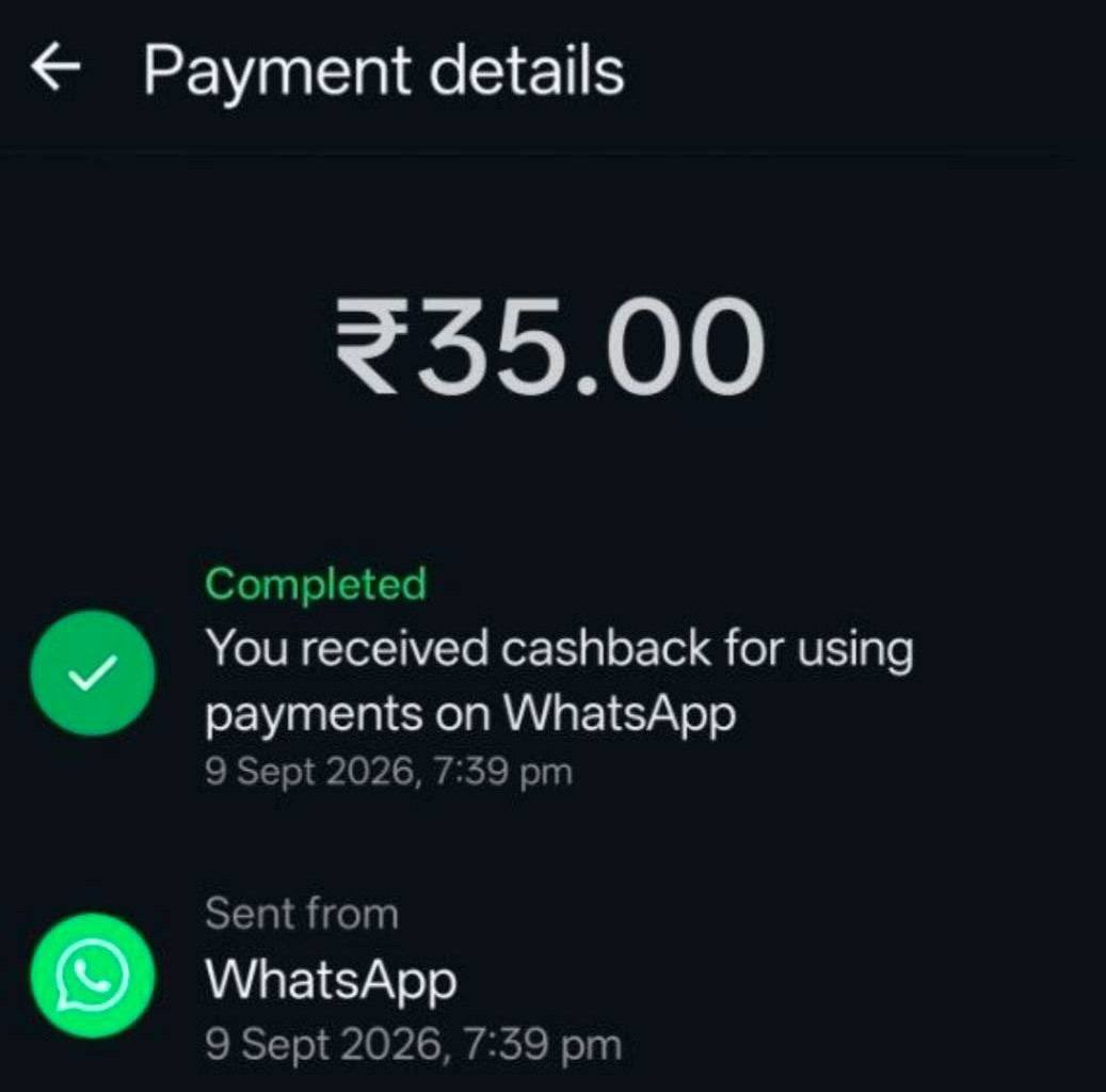 dealztrendz's tweet photo. WhatsApp Scan &amp; Pay Offer 

Get Flat ₹35 Cashback On Scan &amp; Pay Of ₹100

Valid 3 Times Per Account Total ₹105 Cashback 

User Specific Check In Your WhatsApp App https://t.co/dqblRG6M0T