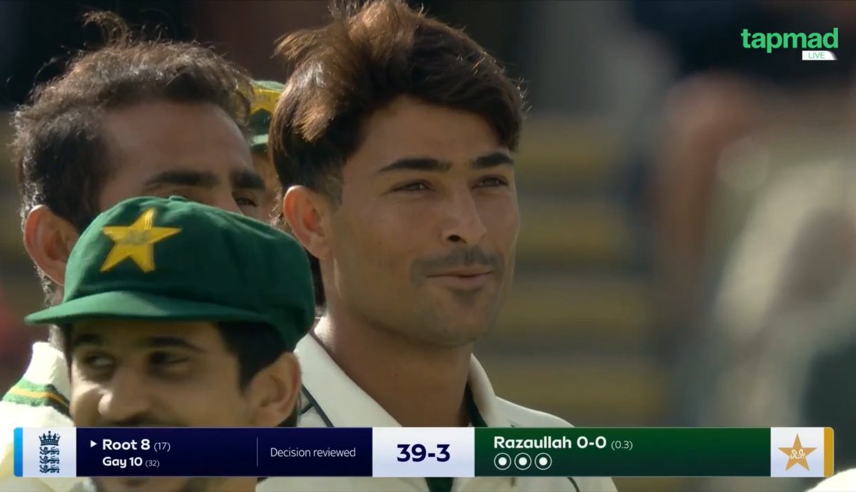 CallMeSheri1_'s tweet photo. RAZAULLAH DISMISSED JOE ROOT IN HIS FIRST OVER IN TEST CRICKET. 🔥 https://t.co/PuXbc6JycC