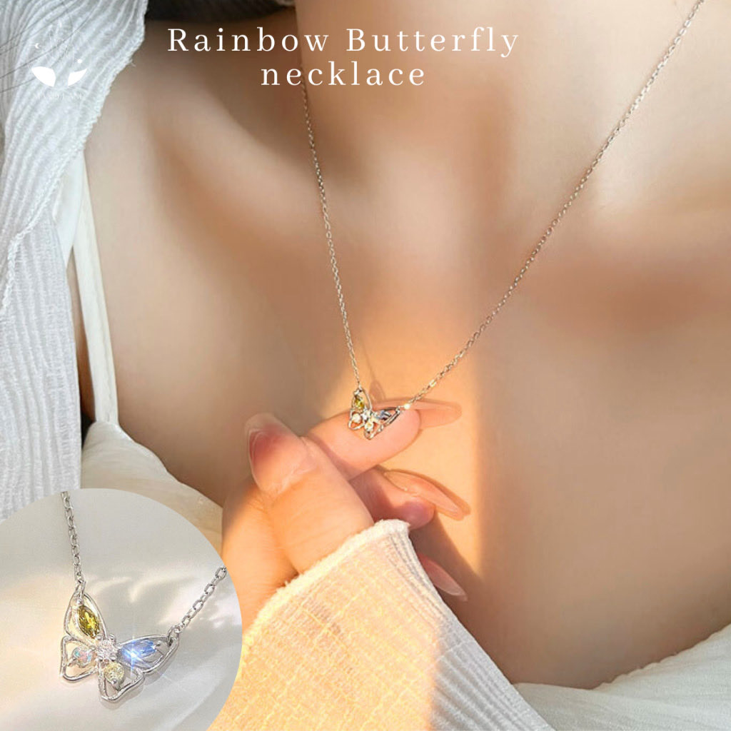 inging_v's tweet photo. 🦋สร้อยคอผีเสื้อสีรุ้ง🦋 MNL Rainbow Butterfly สไตล์มินิมอล วัสดุเงินแท้ ไม่ลอกดำ มีให้เลือกทั้งแบบเดี่ยวและแบบเซ็ท ข���งขวัญวันเกิดน่ารักๆ ราคาหลักร้อย 
🛒พิกัด @ShopeeTH : https://t.co/nEJCSjMkvg  
#MNL #สร้อยคอมินิมอล #ShopeeTH #shopingonline #ของดีบอกต่อ https://t.co/IHVfOyShUO