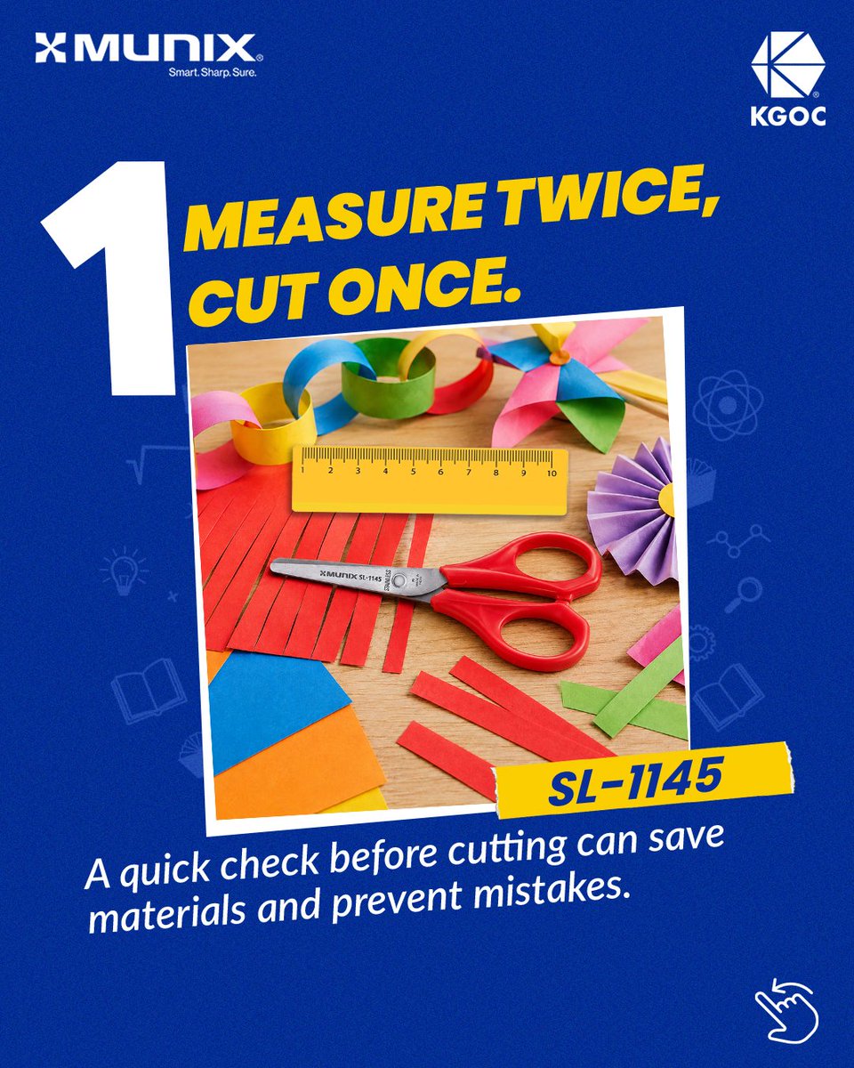 MunixKGOC's tweet photo. Every great DIY project starts with the right techniques and the right tools.

Save these craft tips for your next creative project.

#Munix #KGOC #Scissors #CraftTips #DIYProjects

(1/2) https://t.co/gNa7ptwRvq