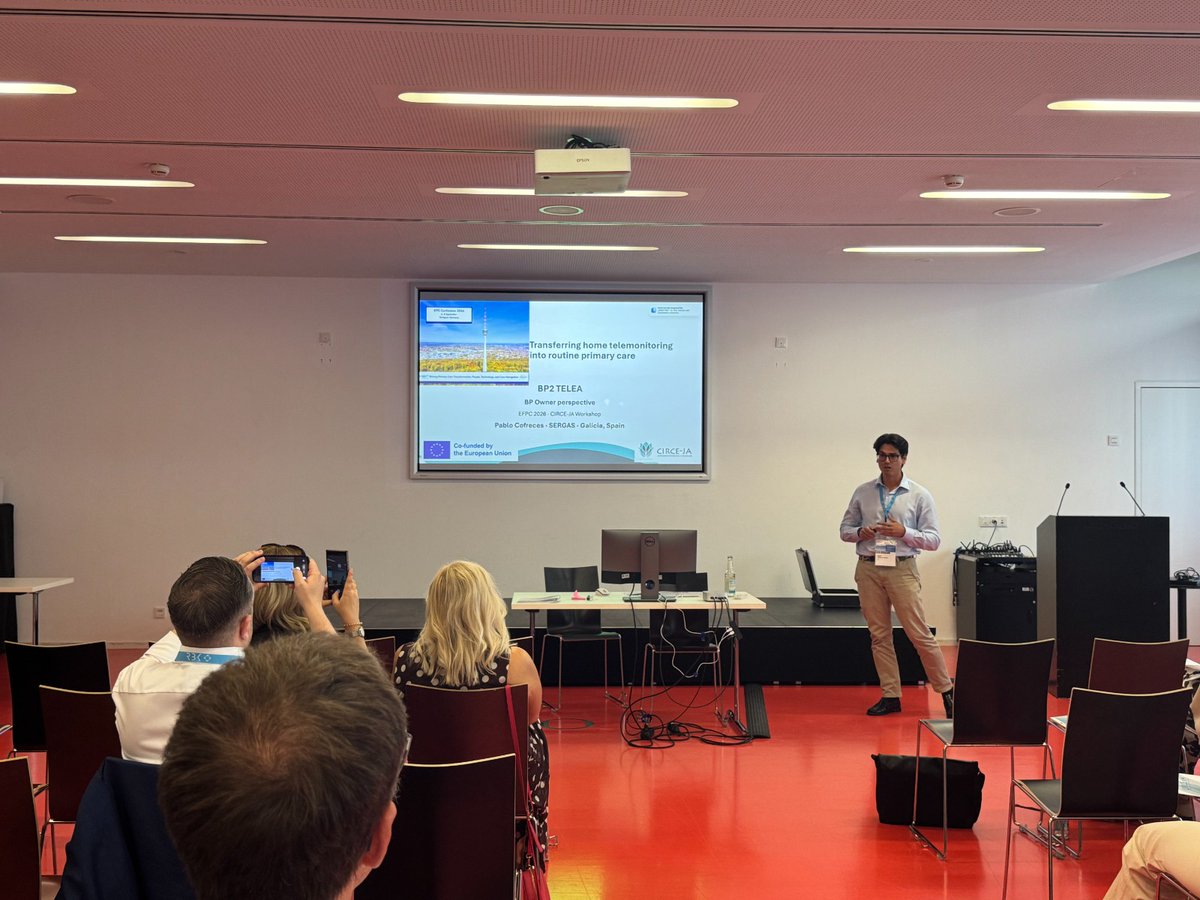 ACIS_sergas's tweet photo. Participamos xunto coa S.X. de Integración Asistencial e Innovación do Servizo Galego de Saúde no European Forum for Primary Care en Stuttgart (Alemaña), onde se presentaron os avances na transferencia da boa práctica de teleasistencia TELEA no marco do proxecto CIRCE-JA https://t.co/G5jokaMEF5