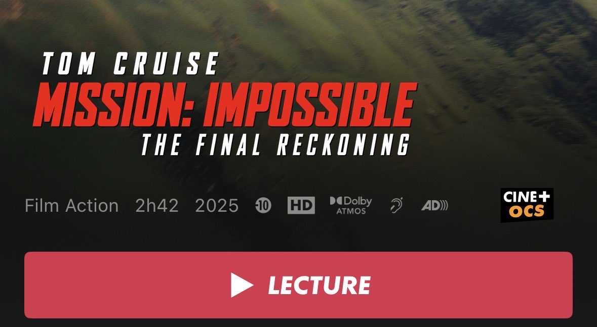 JunkoRPG's tweet photo. Pareil pour mission impossible, pas de 4K pas d’HDR https://t.co/3lLzvLgY0l