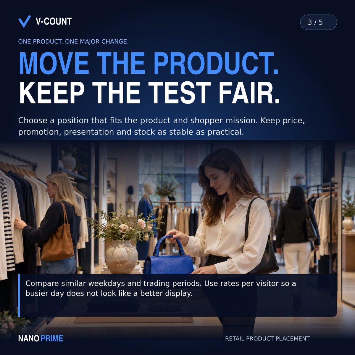 VCount's tweet photo. Before you cut the price, check the position.

A slow seller may be overlooked. Nano Prime heatmaps help you choose a more visible spot. Keep the test fair; compare visitor rates, sales and margin.

https://t.co/eJBZvNtOvI

1/2 https://t.co/76ADvSkrM0