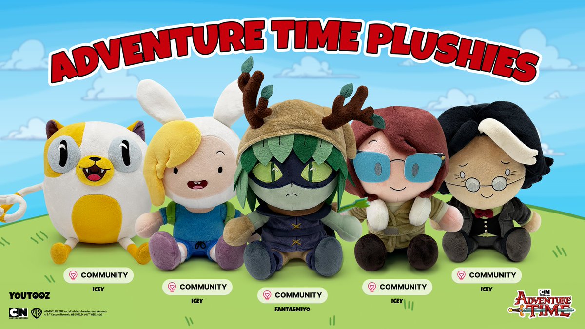 youtooz's tweet photo. WE HEARD YOU!!! they are here! 🍃

the all new #adventuretime plushie collection releases on sept 11th at 3pm est ⏰ https://t.co/OFm2pOixbh