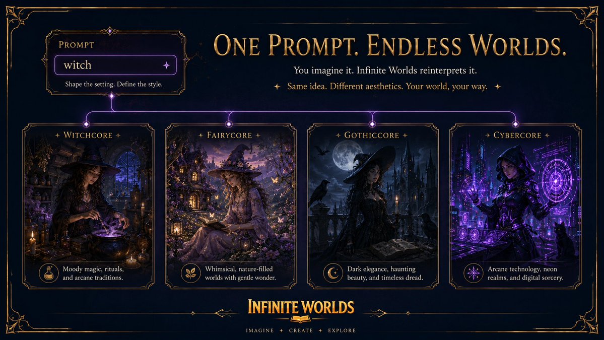 _infiniteworlds's tweet photo. The story is only the beginning. Shape the setting. Define the style. Build the world you want to explore. https://t.co/6rxLtSJKfG