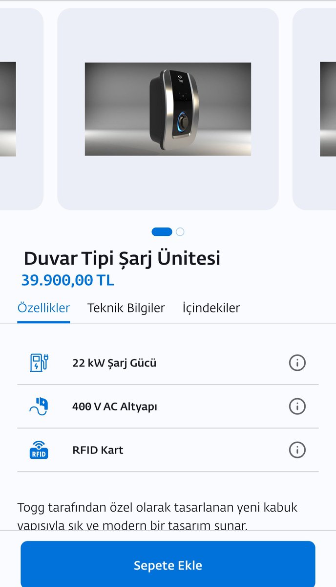 TOGG_Team's tweet photo. TOGG’un yeni AC şarj cihazı  Trumore uygulaması üzerinden satışa sunuldu.

#togg #şarj https://t.co/dsc8YZYXTa